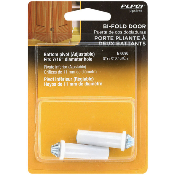 Prime-Line 7/16 In. Grooved Tip Bifold Door Bottom Pivot (2 Count)