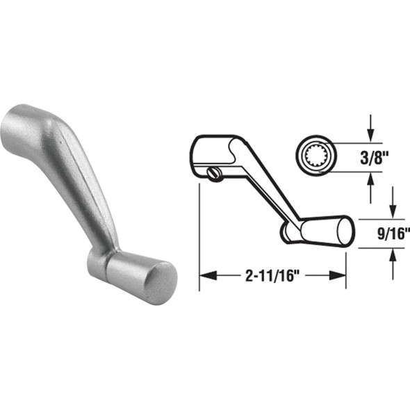 Prime-Line 3/8 In. Aluminum Die-Cast Casement Window Crank Handle H 3533