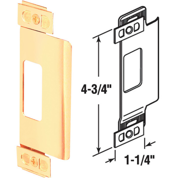 Defender Security Large Brass Adjust-A-Strike Plate U 9495