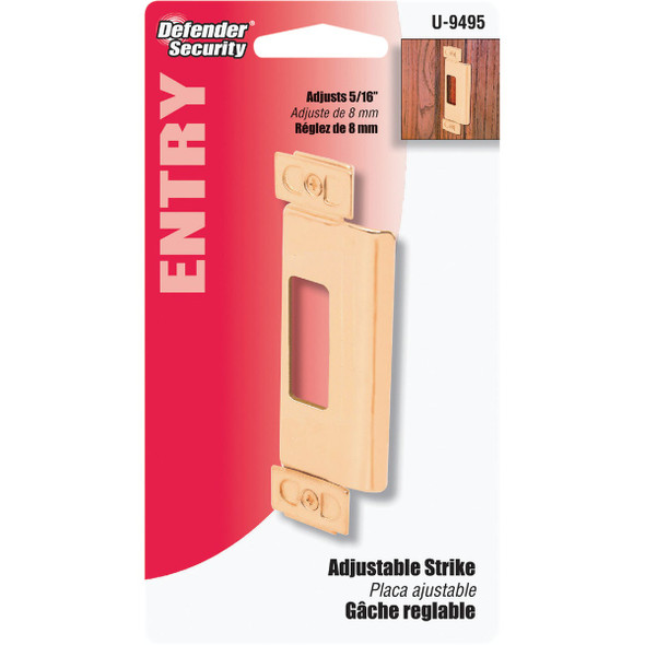 Defender Security Large Brass Adjust-A-Strike Plate U 9495 214957