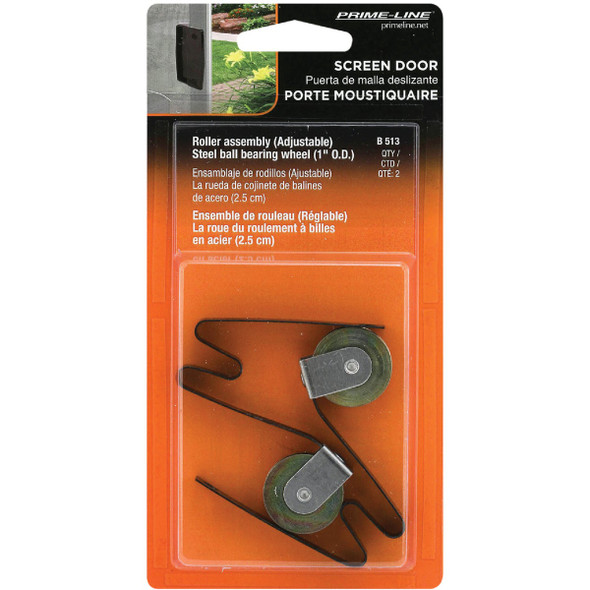 Prime-Line 1 In. Steel Screen Door Tension Springs with Steel Roller (2-pack)