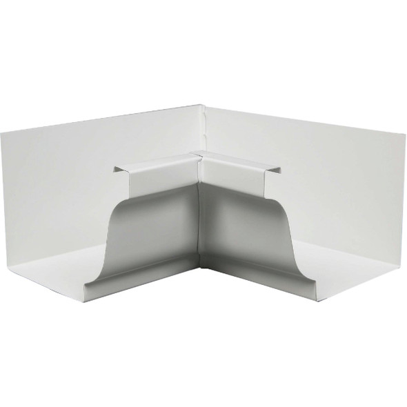 Amerimax 4 In. Galvanized White Mitre Gutter Inside Corner 19201