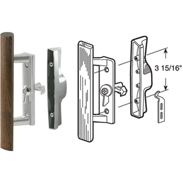 Prime-Line Internal Lock Aluminum Patio Door Handle Set C 1018