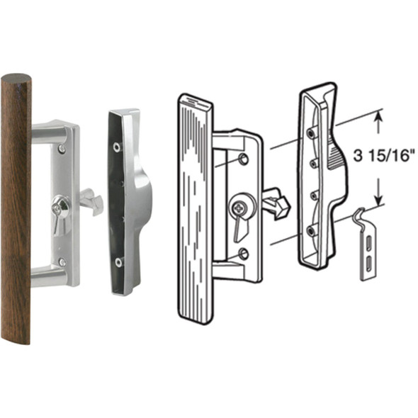 Prime-Line Internal Lock Aluminum Patio Door Handle Set C 1018