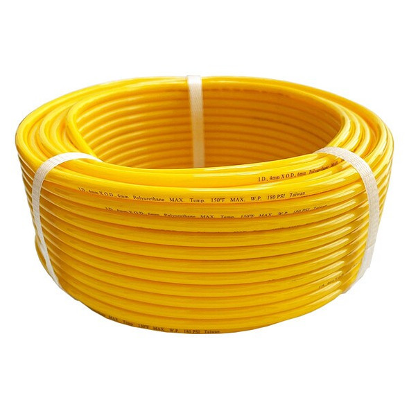 Manufacturer Varies Tubing,6mm OD,180 PSI,100 Ft,Yellow 806FJ3