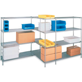 Metro 4 Shelf Super Erecta Brite Zinc Shelving Unit Add On 36""W x 24""D x 63""H