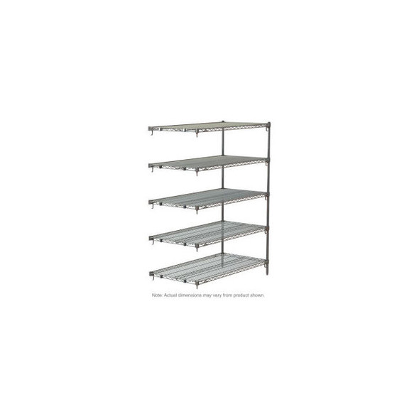 Metro 5 Shelf Chrome Wire Shelving Unit Add On 48""W x 18""D x 74""H