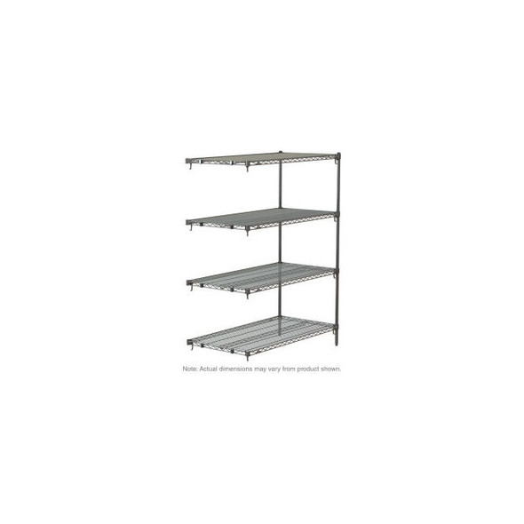 Metro 4 Shelf Chrome Wire Shelving Unit Add On 72""W x 18""D x 63""H
