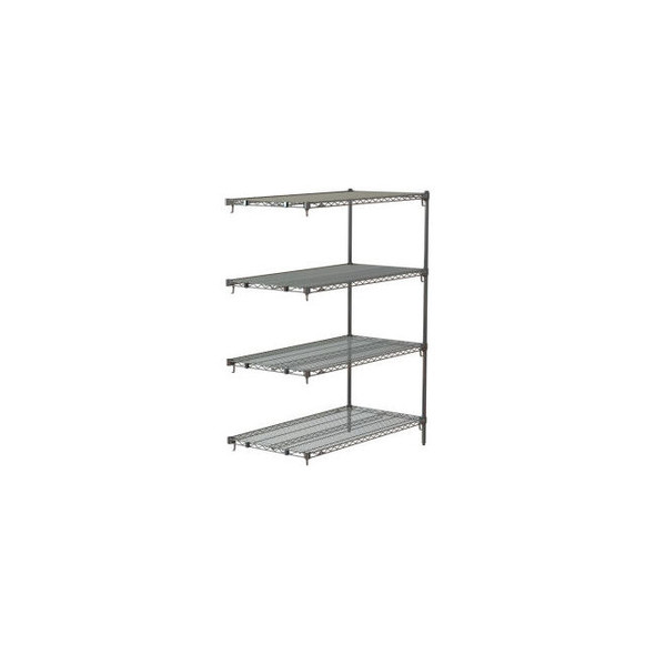 Metro 4 Shelf Chrome Wire Shelving Unit Add On 48""W x 24""D x 63""H
