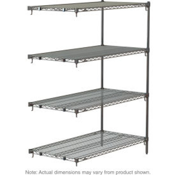 Metro 4 Shelf Chrome Wire Shelving Unit Add On 48""W x 18""D x 86""H