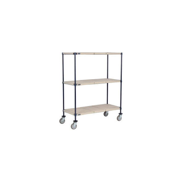 Nexel 3 Shelf Truck Nexelite 30""W x 18""D x 60""H Polyurethane Swivel Casters