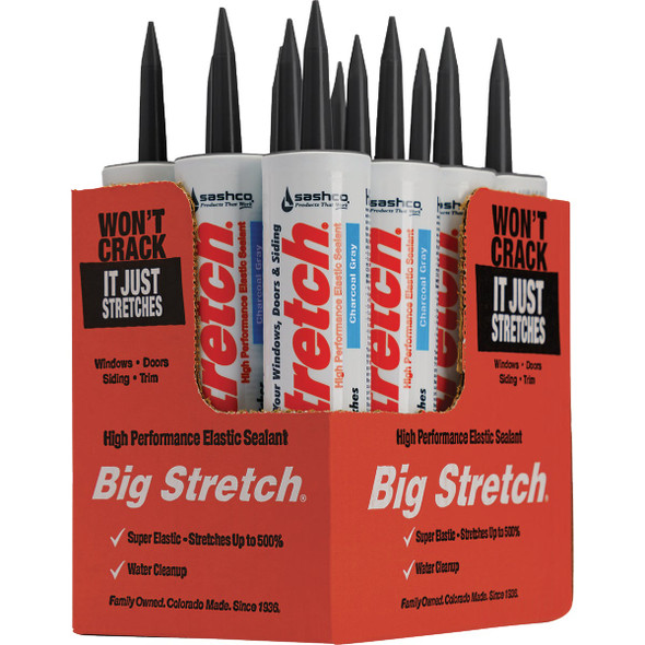 Sashco Big Stretch 10.5 Oz. Acrylic Elastomeric Caulk, Charcoal Gray
