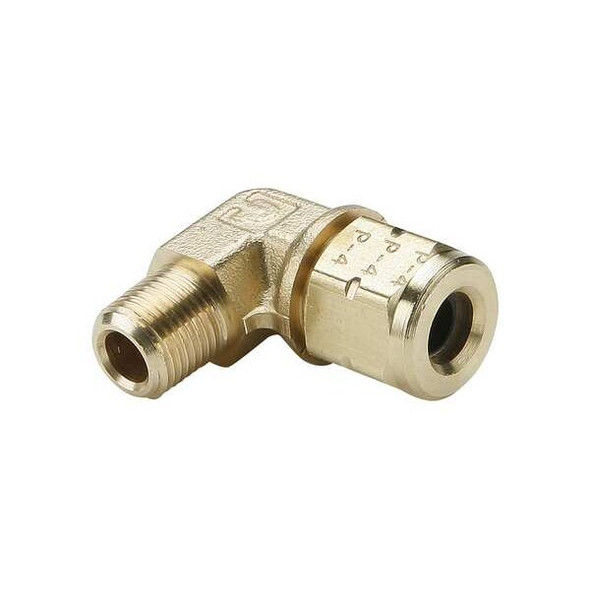 Parker Elbow, Brass, Comp. 1/2 in, Comp. 3/8 in 169VL-8-6