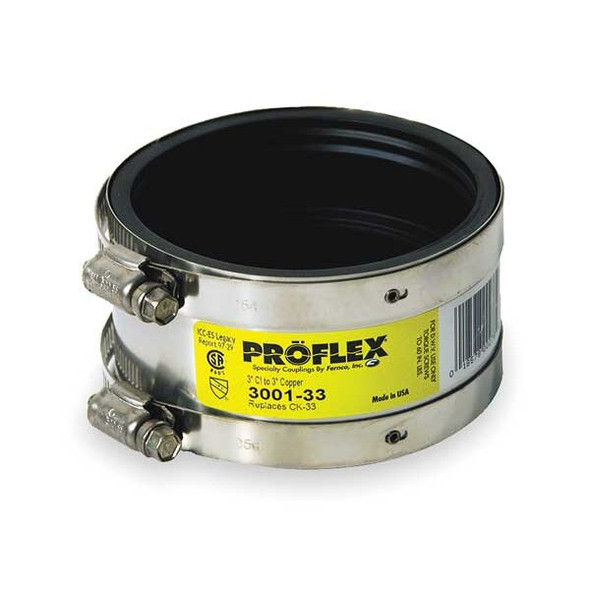 Fernco Shielded Coupling,For Pipe Size 3" x 3" 3001-33