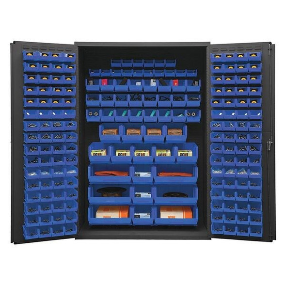 Durham Mfg Bin Cabinet,72"x48"x24",Gray,186BlueBns 2502-186-5295 Durham Mfg Bin Cabinet,72"x48"x24",Gray,186BlueBns 2502-186-5295