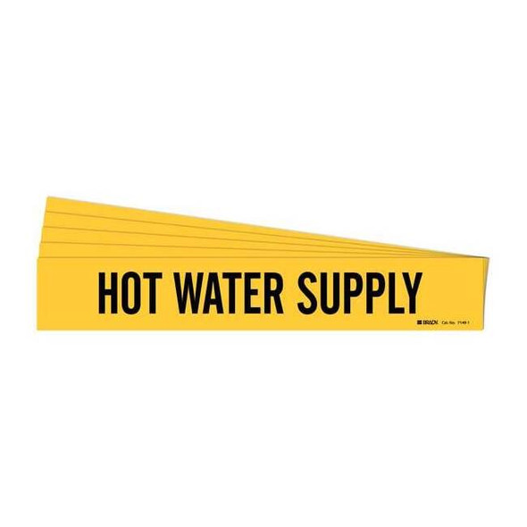 Brady Pipe Marker,Hot Water Supply,PK5, 7149-1-PK 7149-1-PK