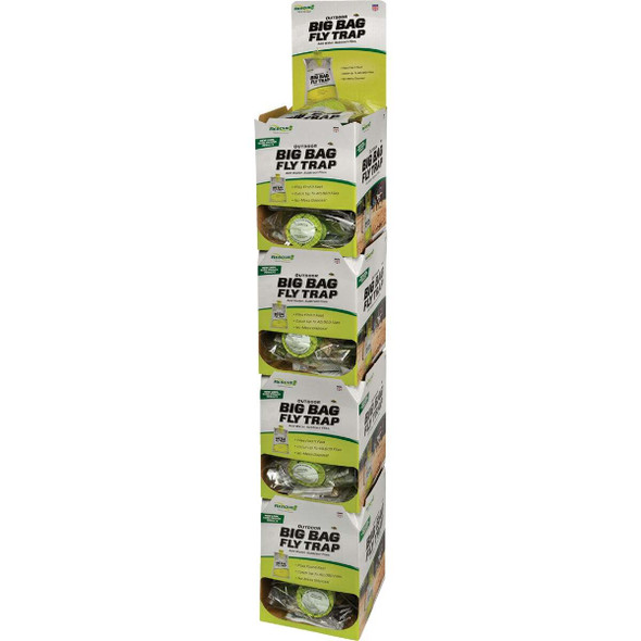 Rescue Big Bag Disposable Outdoor Fly Trap Floor Display (48-Count) BFTD-FD48