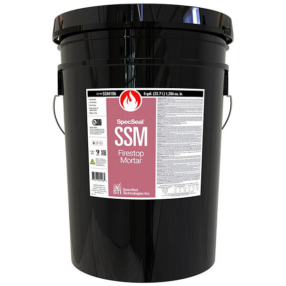 Sti Fire Barrier Mortar,6 gal,Red SSM106