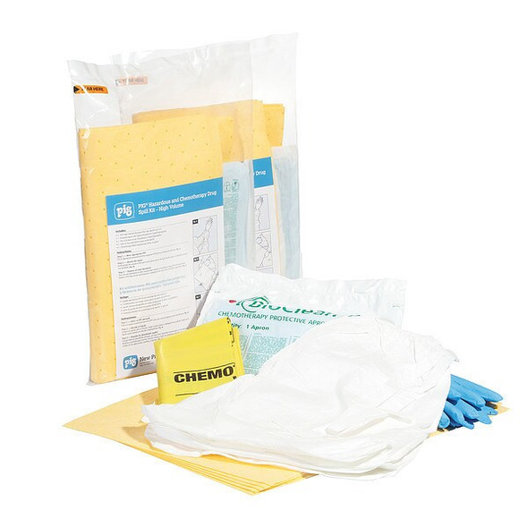 Spill Kit, 6 L Volume Absorbed per Kit, Not Applicable Capacity, Bag, Yellow, 3