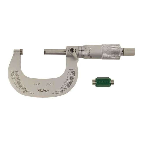 Mitutoyo Micrometer,1-2 In,0.0001 In,Ratchet 102-328-10