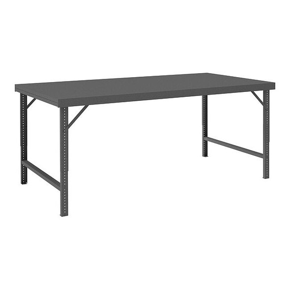 Bolted WorkBench, Steel, 72" W, 28" to 42" Height, 2000 lb., Folding