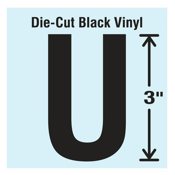 Stranco LetterLabel,Vinyl,3inH,1-5/8inW,PK10 DBV-3-U-10