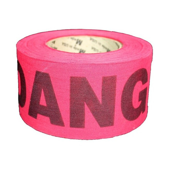 Barricade Tape, Danger, Red, 2 in Wide x 135 ft Length, Wood Fiber, 5 mil