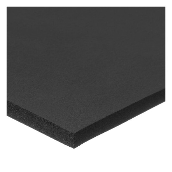 Foam Sheet, Closed Cell, 12 in W, 12 in L, 1/8 in Thick, Black