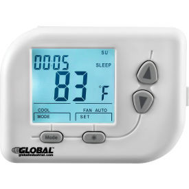 Global Industrial Non-Programmable Thermostat Heat Cool Off Auto 24 VAC