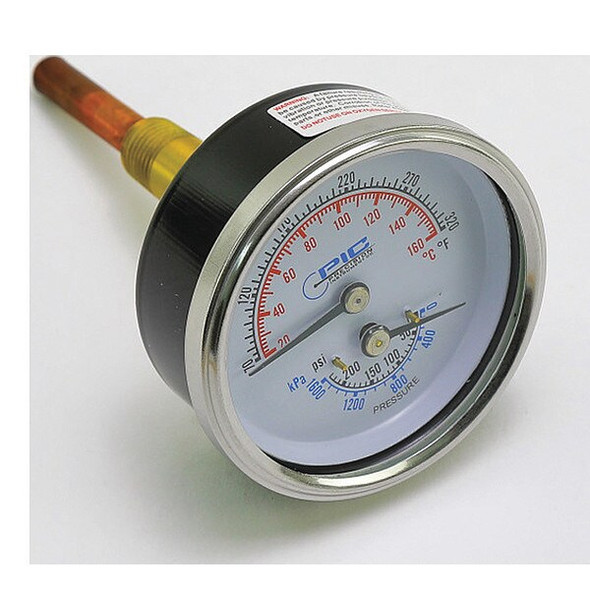 Teledyne Laars Temperature/Pressure Gauge,70-250 Deg. F RA0079000 Teledyne Laars Temperature/Pressure Gauge,70-250 Deg. F RA0079000