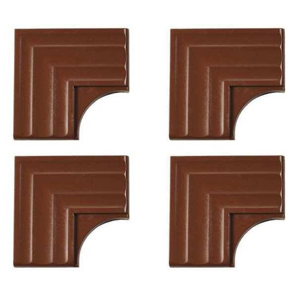 Mirredge Corner Plates, 3 in L, 3 in W, 1/4 in H, Wood Grain 63514