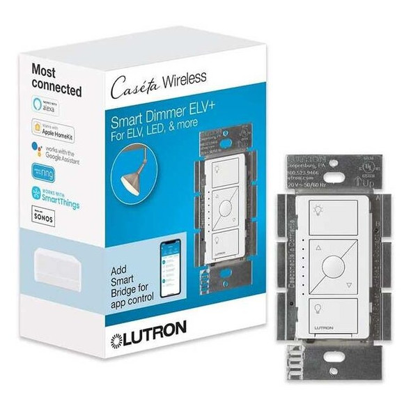 Lutron Lght Dmr,Switch Only,120V AC,Wht PD-5NE-WH