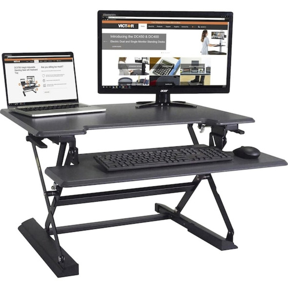 Victor Technology Standing Desk Converter,31 in W,Gray DCX710G