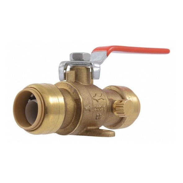 Sharkbite Manual 2-Way Ball Valve,Push,Brass 24616LFG