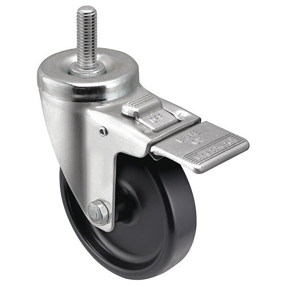 Shepherd Hardware Stem Caster,4"dia,Polypropylene,275lb PGT40748ZN-POD01(KK)