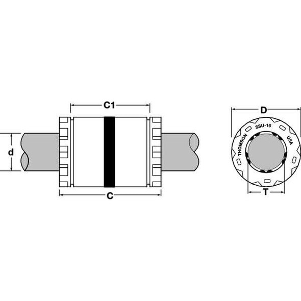 Thomson Ball Bushing,Bore Dia 1.500 In SSU24