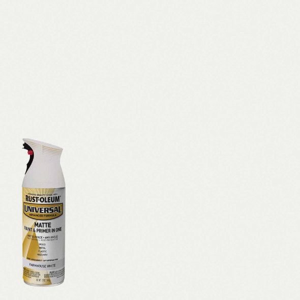Rust-Oleum Universal 12 Oz. Matte Farmhouse White Enamel Spray Paint 376725