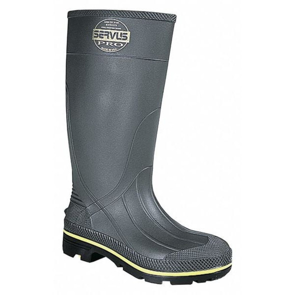 Servus Men's Servus Pro(R) Rubber Boot, Steel Toe, 15" Height, Gray, 12 75101-12