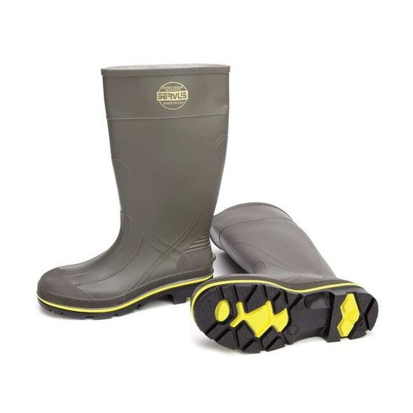 Servus Men's Servus Pro(R) Rubber Boot, Steel Toe, 15" Height, Gray, 7 75101/7