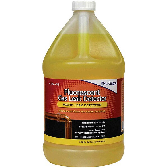 Nu-Calgon Fluorescent Gas Leak Detect,Yellow,1 gal 4184-08 Nu-Calgon Fluorescent Gas Leak Detect,Yellow,1 gal 4184-08