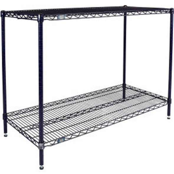 Nexel 2 Shelf Nexelon Blue Wire Shelving Unit Starter 36""W x 21""D x 34""H