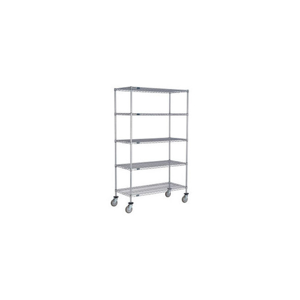 Nexel 5 Shelf Truck Nexelate 24""W x 18""D x 60""H Polyurethane Swivel Casters