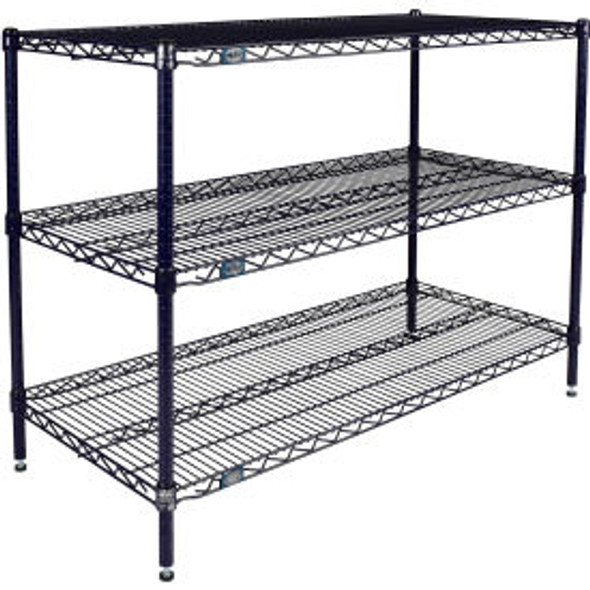 Nexel 3 Shelf Nexelon Blue Wire Shelving Unit Starter 24""W x 21""D x 34""H