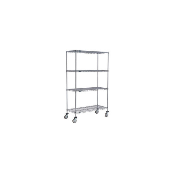 Nexel 4 Shelf Truck Nexelate 36""W x 24""D x 60""H Polyurethane Swivel Casters