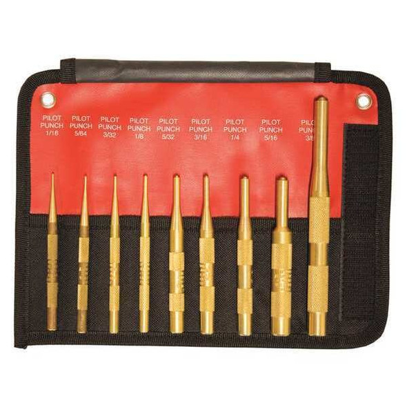 Mayhew Brass Pilot Punch Set,9pcs 61367