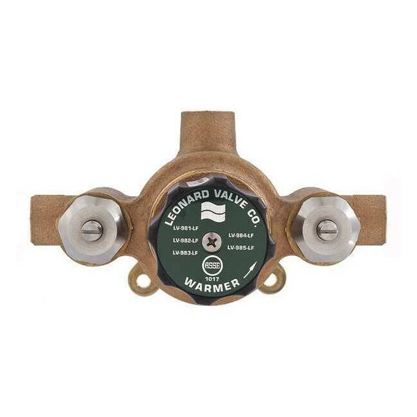 Leonard Valve Thermostatic Mixing Valve,Bronze,Sweat LV-981A-LF-RF