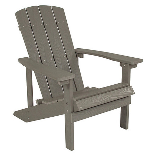 Flash Furniture Chair,Charlestown Adirondack,Grey Wood JJ-C14501-LTG-GG Flash Furniture Chair,Charlestown Adirondack,Grey Wood JJ-C14501-LTG-GG