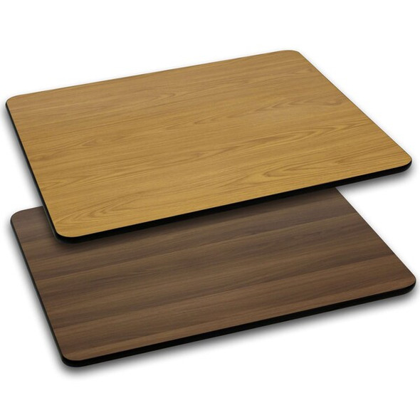 Flash Furniture Natural/Walnut Reversible Top, 30" x 48 XU-WNT-3048-GG