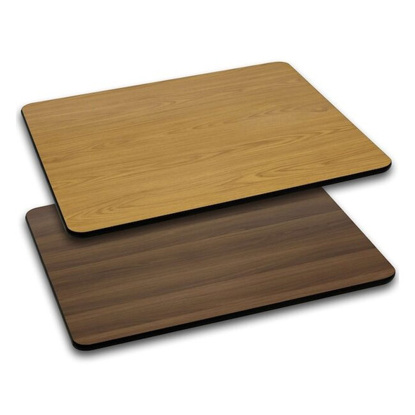 Flash Furniture Natural/Walnut Reversible Top, 30" x 48 XU-WNT-3048-GG