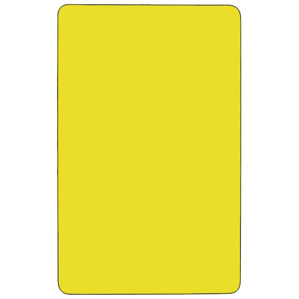 Flash Furniture Activity Table,Rect,Yellow,30"x72" XU-A3072-REC-YEL-H-P-GG
